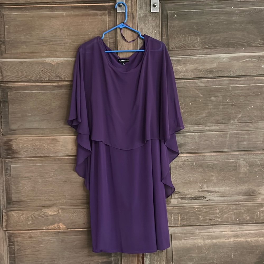 Glamour Women's Sz.20 W Purple Cape dress Formal Cocktail Mother‎ of the Bride